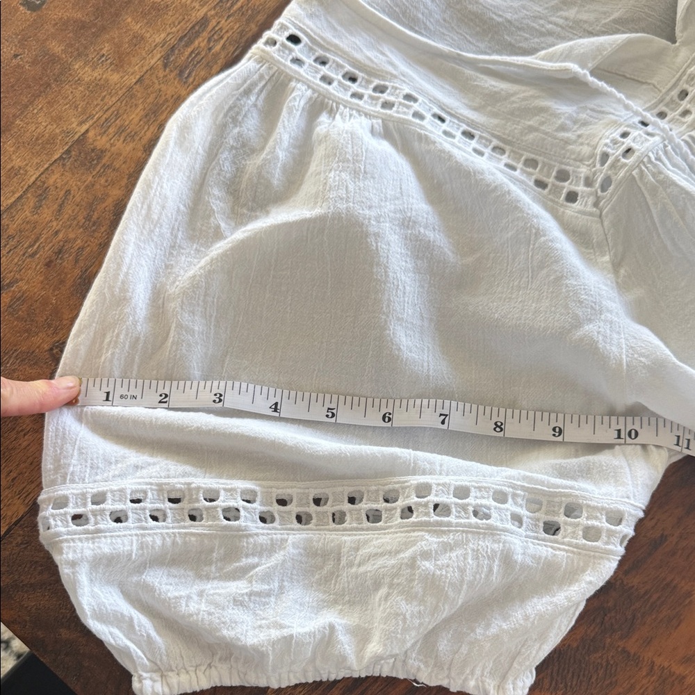 Old Navy White Cutout-Trim Peasant Top - Picture 8 of 9